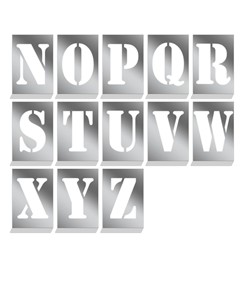 Kit stencil in alluminio con lettere dalla N alla Z
