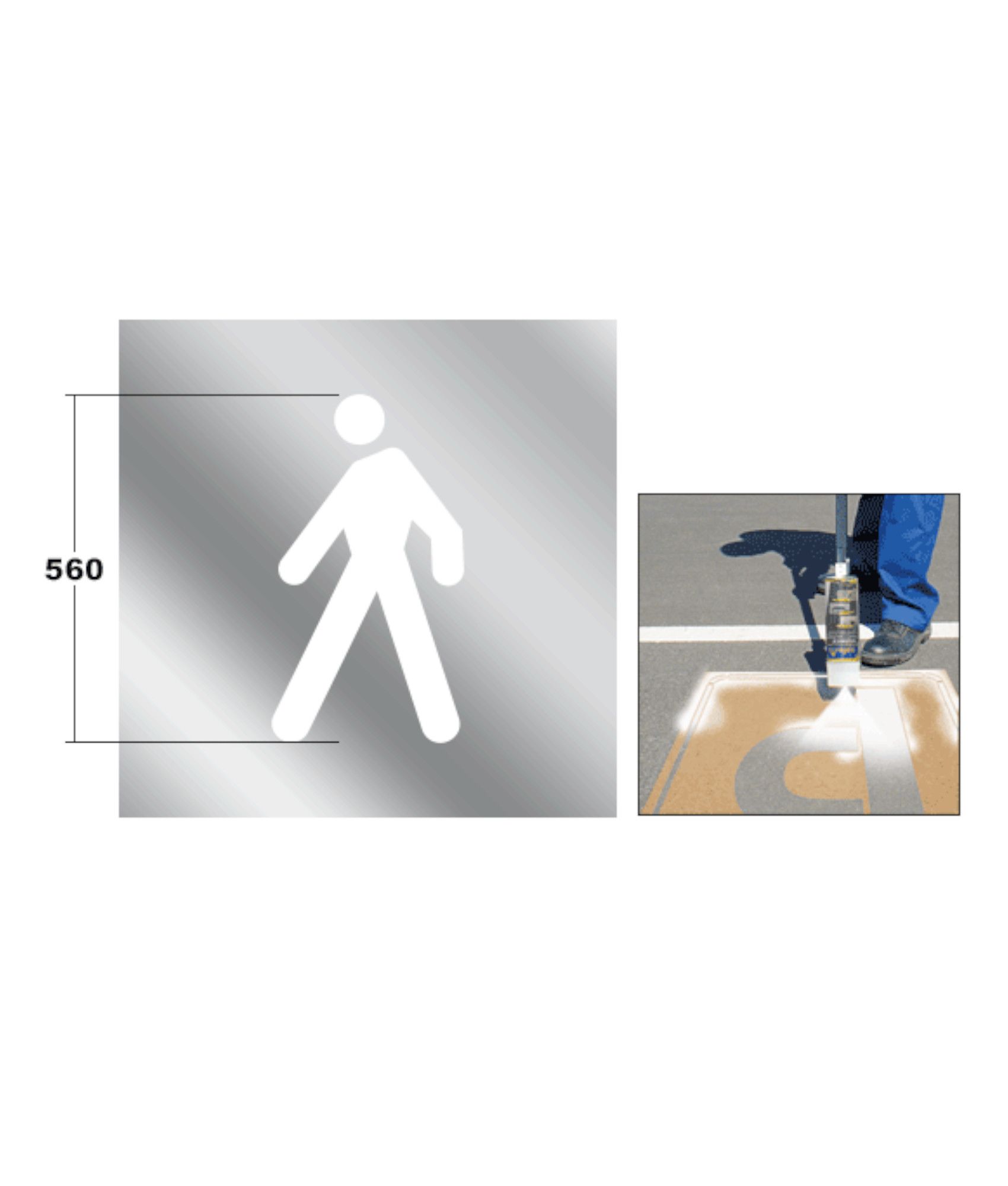 Dima in alluminio  Simbolo Pedone