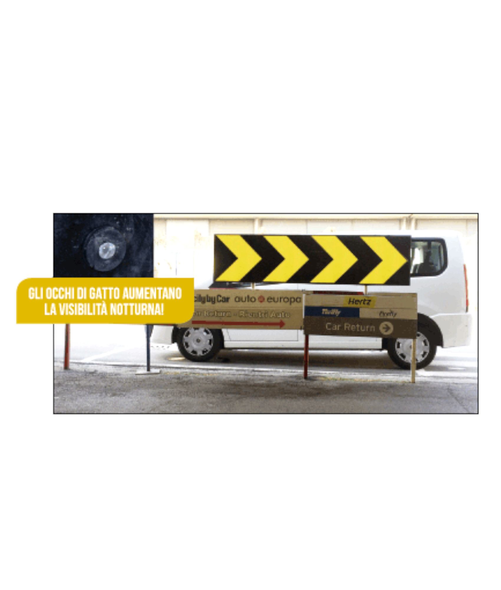 Delineatore di curva  giallo nero