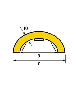 Profilo paracolpi in gomma giallo nero