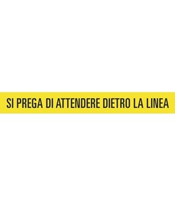 Adesivo da pavimento  attendere dietro la linea