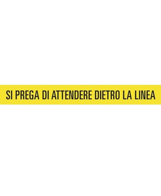 Adesivo da pavimento  attendere dietro la linea