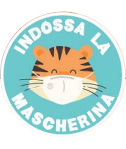 Adesivo da pavimento 'Indossa la mascherina'