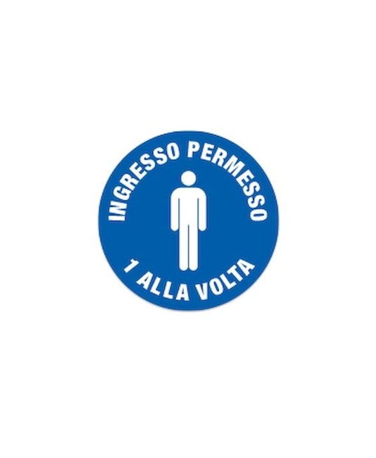 Adesivi da pavimento ingresso una persona per volta Adesivi da pavimento ingresso una persona per volta
