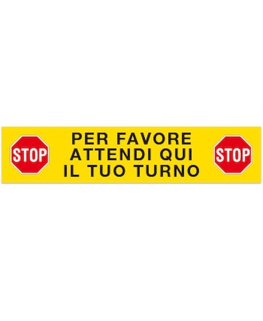 Adesivo da pavimento attendi qui il tuo turno Adesivo da pavimento attendi qui il tuo turno