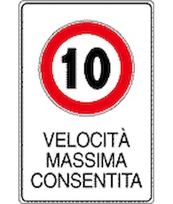 Cartello velocità massima consentita  40x60 cm