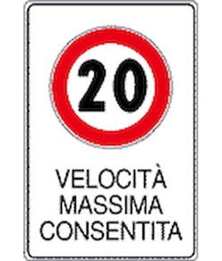 Cartello velocità massima consentita  40x60 cm