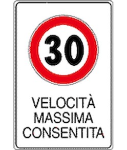 Cartello velocità massima consentita  40x60 cm