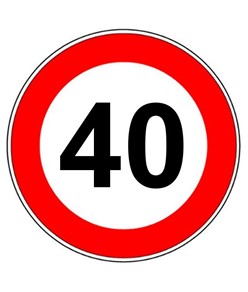Cartello limite di velocità 
  in alluminio piano