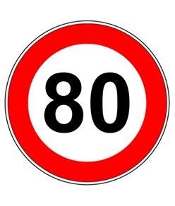Cartello limite di velocità 
  in alluminio piano