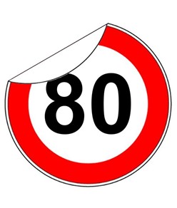 Pellicola autoadesiva retroriflettente con contrassegni di velocità