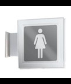 Cartello bifacciale a bandiera 'toilette donna'