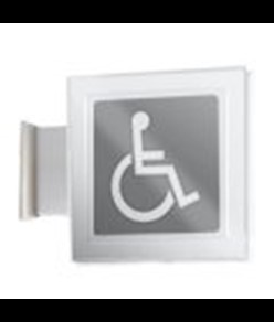 Cartello bifacciale a bandiera 'toilette disabili'