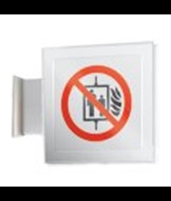 Cartello di divieto bifacciale a bandiera 'vietato usare l'ascensore'