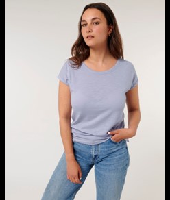 La t-shirt slub con manica con risvolto da donna Stanley Stella Stella Rounder Slub