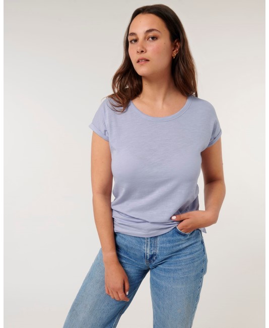 La t-shirt slub con manica con risvolto da donna Stanley Stella Stella Rounder Slub in offerta La t-shirt slub con manica con risvolto da donna Stanley Stella Stella Rounder Slub in offerta
