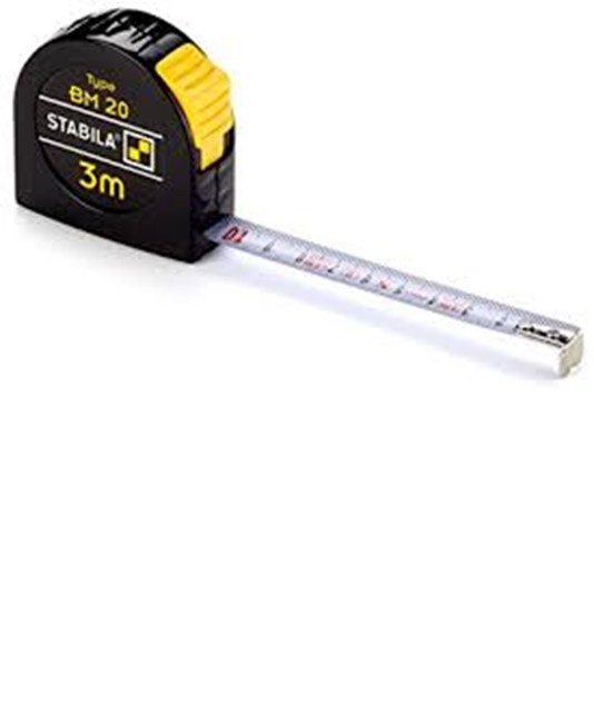 Flessometro bianco in abs con clip metallica Stabila BM 20 Flessometro bianco in abs con clip metallica Stabila BM 20