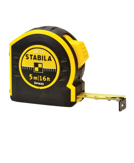 Flessometro giallo in abs con clip metallica Stabila BM 40