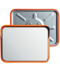 Specchio stradale in acciaio INOX rettangolare  per palo Ø 60
