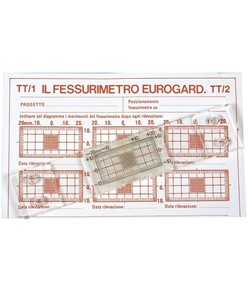Fessurimetro in acrilico composto da due piastre mobili sovrapposte con precisione di lettura 1 mm