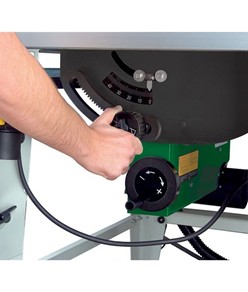 Sega da banco circolare con tavolo di lavoro in acciaio