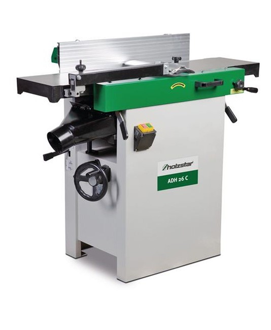 Pialla combinata a filo e spessore con interruttore d'emergenza e cappa aspira trucioli integrata - potenza motore 1,7 kW Pialla combinata a filo e spessore con interruttore d'emergenza e cappa aspira trucioli integrata - potenza motore 1,7 kW