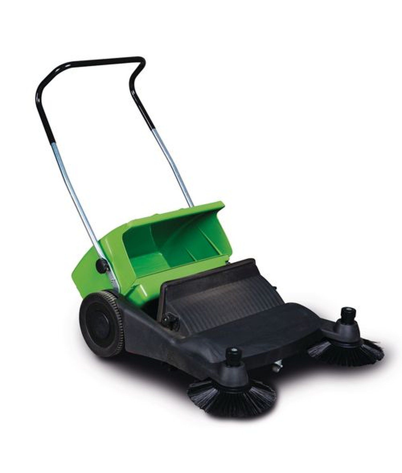 Spazzatrice manuale con serbatoio di raccolta