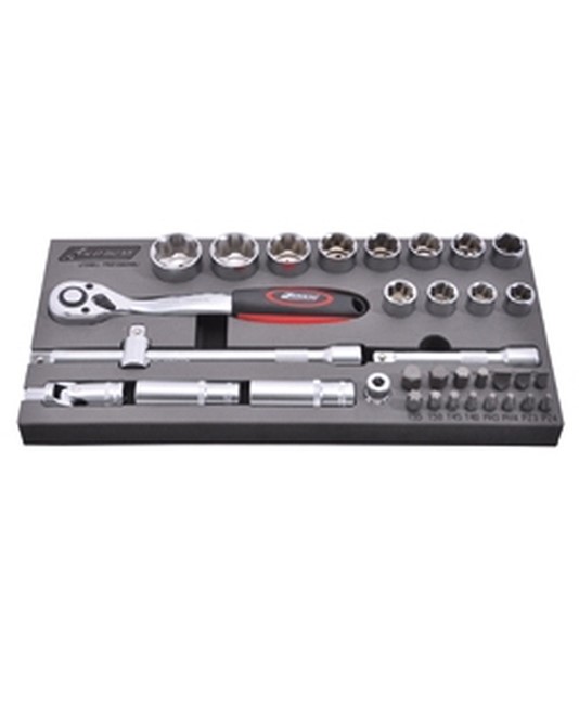 Set bussole con inserti 35 pezzi Kravm Set bussole con inserti 35 pezzi Kravm