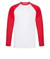 T-shirt da baseball manica lunga Fruit of the Loom T-shirt da baseball manica lunga Fruit of the Loom