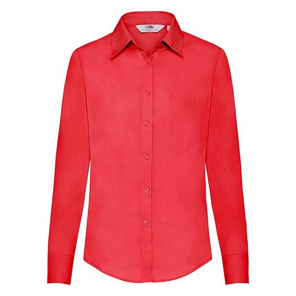 Camicia donna in popeline manica lunga Fruit of the Loom