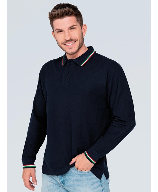 Regular Polo Italia da uomo maniche lunghe JHK Regular Polo Italia da uomo maniche lunghe JHK