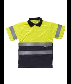 Polo combinata alta visibilità manica corta Workteam