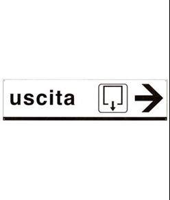 Cartello indicazioni 'uscita'