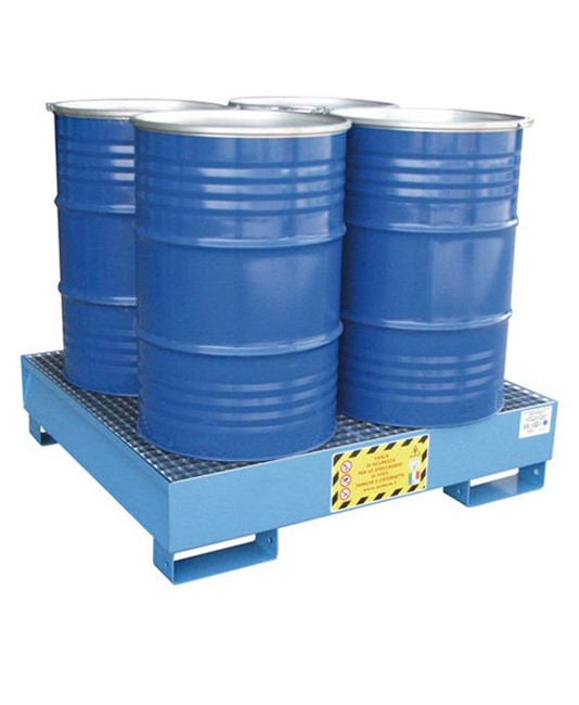 Vasca di raccolta in acciaio per fusti Vasca di raccolta in acciaio per fusti