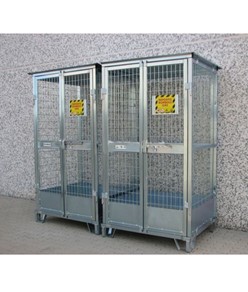 Deposito per bombole in acciaio zincato Deposito per bombole in acciaio zincato