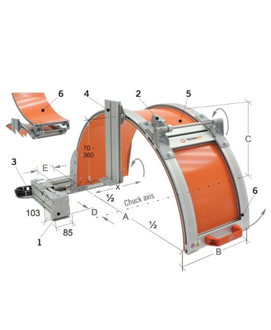Copri mandrino per torni di grandi dimensioni Copri mandrino per torni di grandi dimensioni