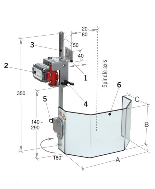 Protezione per trapano a colonna di medio-piccole dimensioni Protezione per trapano a colonna di medio-piccole dimensioni