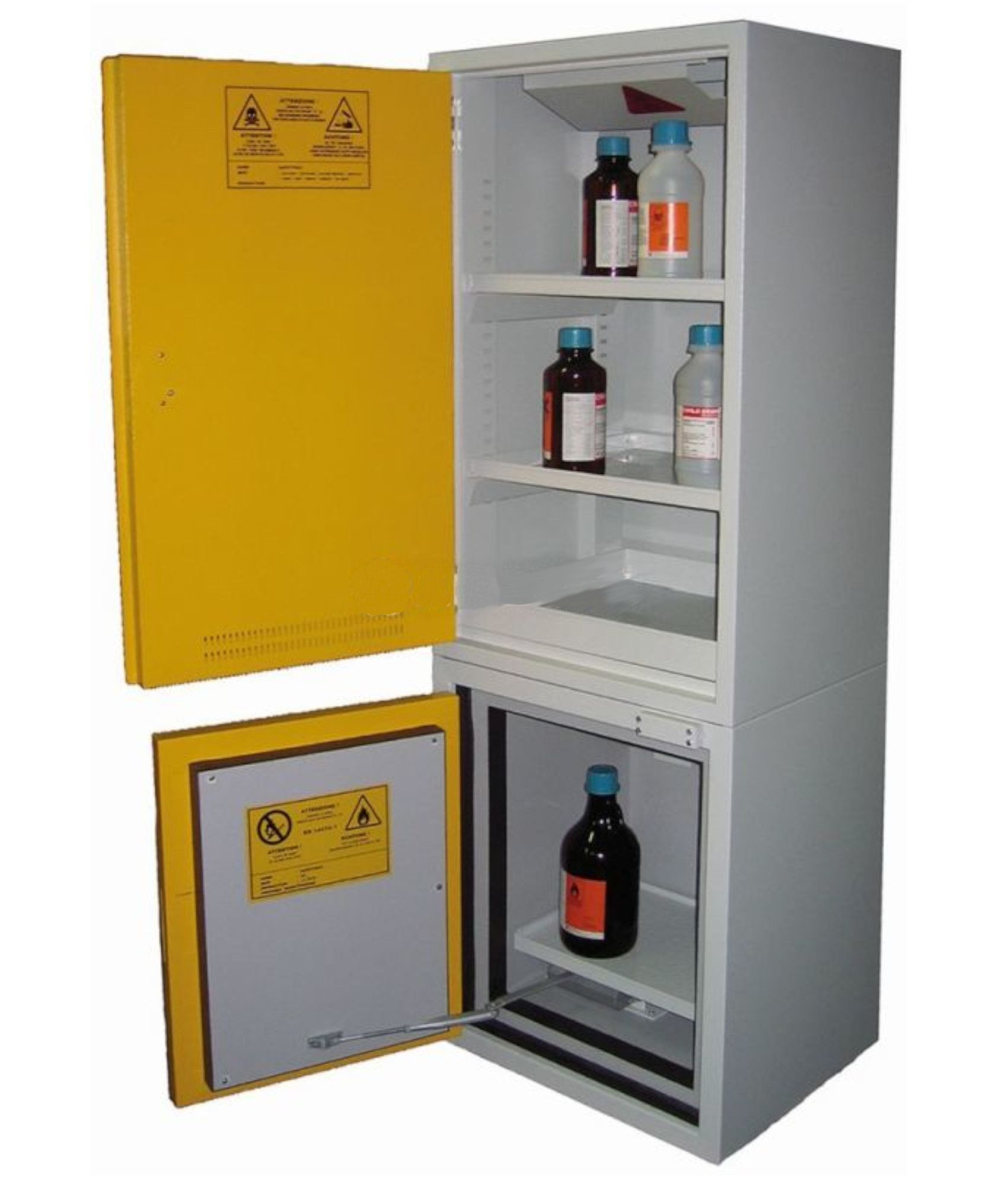 Armadio combinato certificato per chimici, acidi, basi e infiammabili a 1 anta