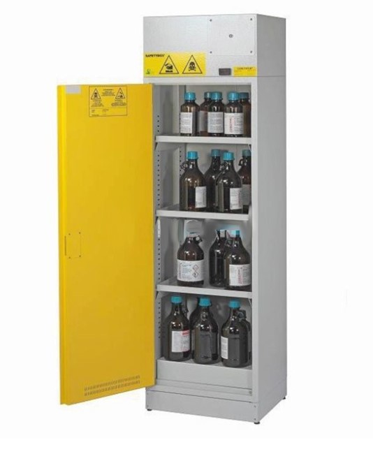 Armadio di sicurezza certificato per acidi, chimici e basi con elettroaspiratore Armadio di sicurezza certificato per acidi, chimici e basi con elettroaspiratore