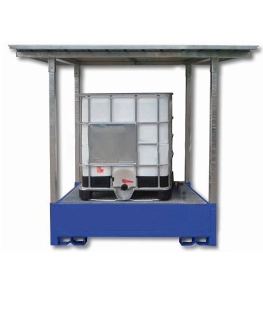Vasca per 1 IBC con tettoia zincata Vasca per 1 IBC con tettoia zincata