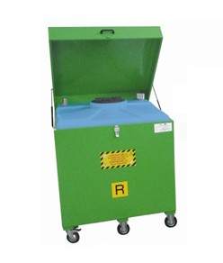 Stazione di stoccaggio per oli esausti da 500 litri carrellato