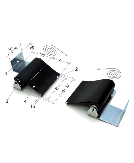 Protezione avvolgibile per vite madre del tornio Protezione avvolgibile per vite madre del tornio