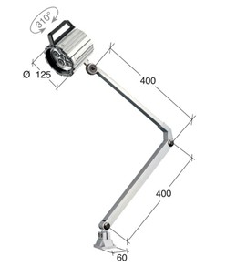 Lampada a led orientabile per macchine utensili