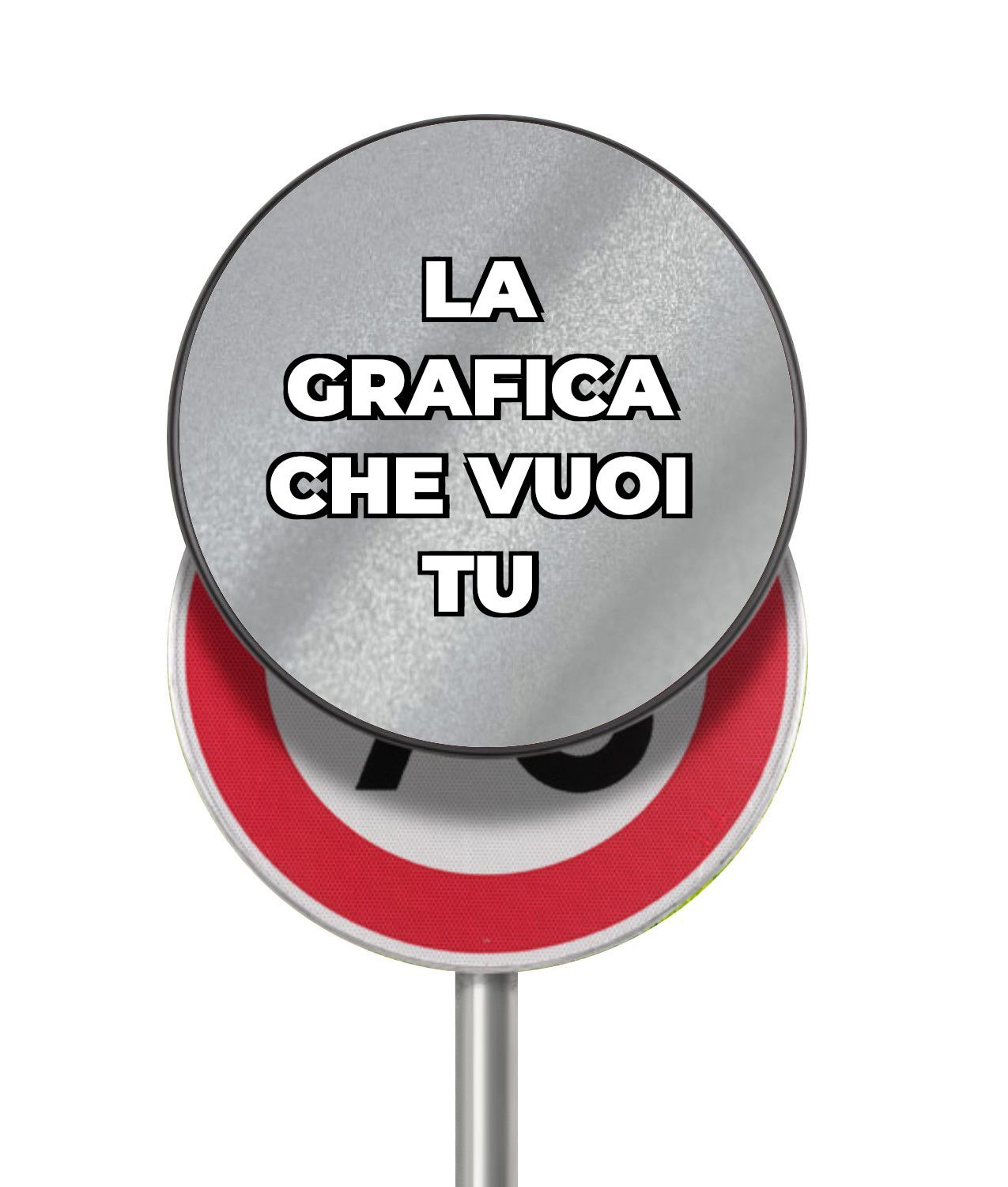 Pannello per copertura/sostituzione temporanea dei cartelli stradali tondi