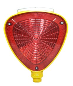 Lampeggiatore led con batteria e pannello solare.  Per paletti o transenne codice ZEP