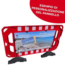 Transenna stradale pubblicitaria, in policarbonato robusto alleggerito  ZT80150 Transenna stradale pubblicitaria, in policarbonato robusto alleggerito  ZT80150