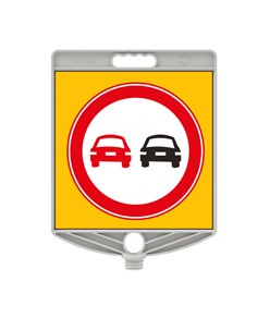 Cartello segnaletico bifacciale in plastica  per paletti, transenne e coni codice ZEP