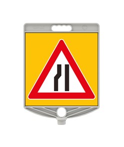 Cartello segnaletico bifacciale in plastica  per paletti, transenne e coni codice ZEP