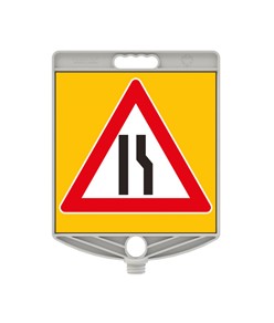 Cartello segnaletico bifacciale in plastica  per paletti, transenne e coni codice ZEP