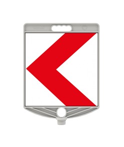 Cartello segnaletico bifacciale in plastica  per paletti, transenne e coni codice ZEP